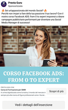 esempio facebook ads ecommerce